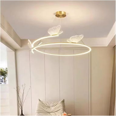 Moderna mariposa LED colgante luz decorada casa minimalista sala de estar dormitorio lámpara colgante - 2/3
