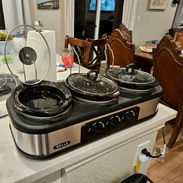 Olla de Cocción Lenta Bella Triple - 3 * 1.42L (4.5QT Total) - Acero Inoxidable/Negro - Control Independiente 125$ - Img 58185911