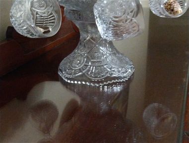 Ponchera antigua cristal bohemia tallado. Con 5 tazas. - Img main-image-42368849