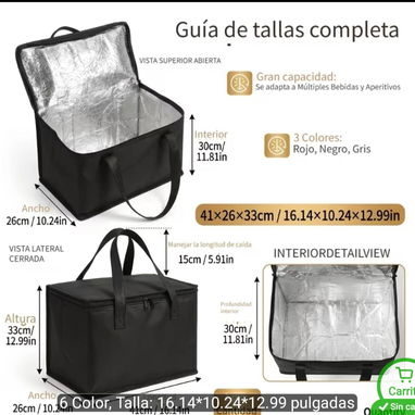 bolsa nevera isotérmica XL (16,1*10,2*13 pulgada)  41*33*26 CM - 3/3