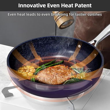 Nuwave Lux Juego de utensilios de cocina de cerámica antiadherentes, ligeros y forjados, de 13 piezas, sin PFAS - 4/6
