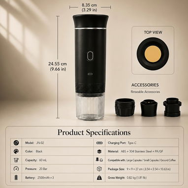Cafetera Recargable portátil!! dile adiós al no poder hacer un rico café por culpa d la luz o el gas - Img 125365394