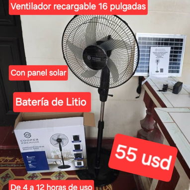 Generador de energía SS3500, Ventilador recargable pedestal de 16 y 18pulg, kits Fotovoltaicos Silver Home - Img 123893084
