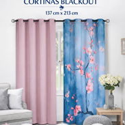 🌺☁️ CORTINAS BLACKOUT COMBINADAS (LISA + ESTAMPADA) | 137x213 cm – 28 USD - Img 55600815