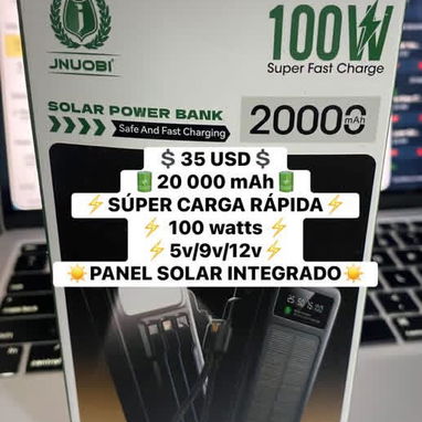 POWER BANK SÚPER CARGA RÁPIDA CON PANEL SOLAR /20 000 mAh y 40 000 mAh/ 100 y 66 watts/ Cables para router 10 USD - 2/2