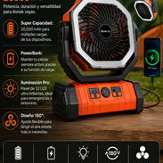 Ventilador F6 recargable 20000mAh 🔋 Power Bank, 32 LED ultra brillantes, giro 180°, control remoto y 3 velocidades. US$ - Img 55912712