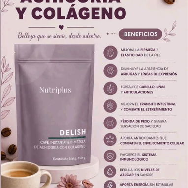 CAFÉ INSTANTÁNEO de Achicoria con Colágeno 25 serv☕ Rico en fibra prebiótica - Img 125950368
