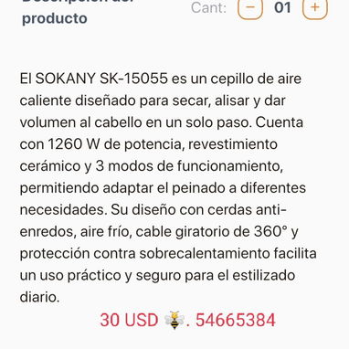 Cepillo de alizar  cabello - 2/3
