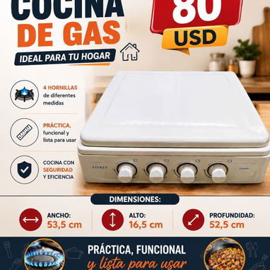 📌 Cocina de gas de 4 hornillas marca Sankey - Img 121714935