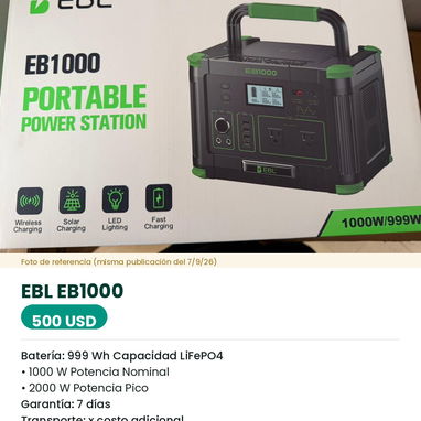 Venta de Baterías y Estaciones de Energía - 5/10