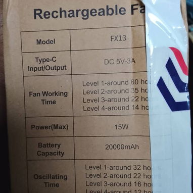 Ventilador recargable FX13 - Img 126408296