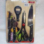 🔪 Set de Cocina LOTUS – Tabla + Cuchillos + Tijera + Destapador 💵 Precio: 12 USD - Img 52849524