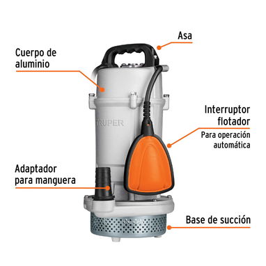 Bomba Sumergible de Achique 1HP (33 MTRS) - Img 120045209
