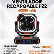VENTILADOR RECARGABLE F22 - Img 56461521