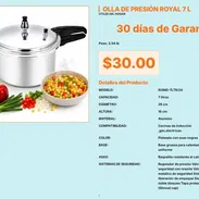 Olla de Presión 7L Asas Negras Baquelita Royal, Olla de Presión 7L Altura 16cm Diámetro 26cm VPT#-0509 - Img 55672804