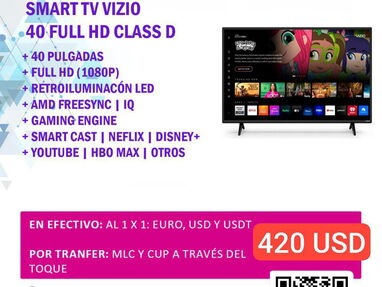 Contamos con Smart TV nuevo a estrenar en caja marca Vizio Class D de 40 Pulgadas. | 420USD - Img 62746162