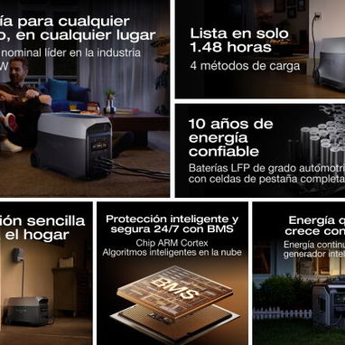 ⚡ 3072WH ⚡ EF DELTA 3 ULTRA 7200W PICO/3600W NOMINAL - LIFEPO4 - 3072WH. MENSAJERÍA CON FACTURA Y GARANTÍA. TL 54833699 - 4/5
