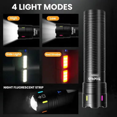 Linterna Recargable TrixHub TH006 9000mAh 990 000 Lumens con 4 Modos, USB-C, Pantalla LCD y Función Power Bank - 3/4