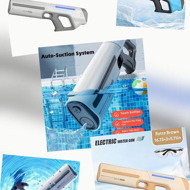 Juguete Pistola de Agua Eléctrica con Carga Automática y Luz LED 55 usd - 7/7