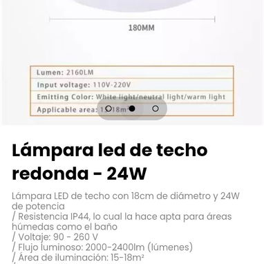 Lámpara LED de techo con 18cm de diámetro y 24W de potencia - 2/3