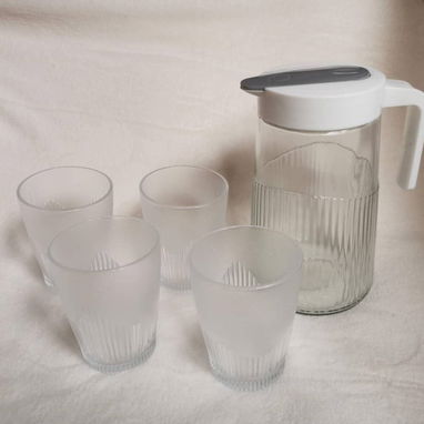Juego de jarra de crital con 4 vasos nevados (DH) - Img 116714097