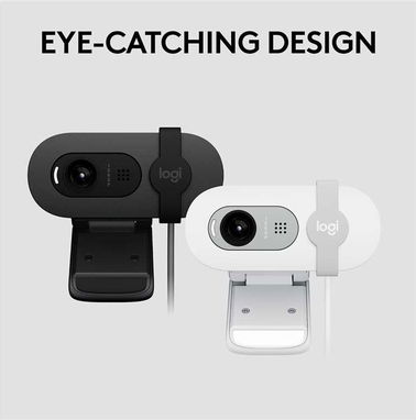 🎁 Webcam Logitech Brio 100 White ✅2MP, 1080p, 58°, FHD, tapa de privacidad, 1.5m, 30fps, 75g, Micrófono, Modern - Img 84027403