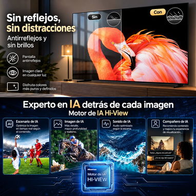 Hisense 65" Class U6 Pro Series ULED MiniLED 4K Smart TV 2026 IA integrado WiFi 6 - 4/10