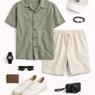 Conjunto Shorts y camisa de lino 58547626 - Img 122618867