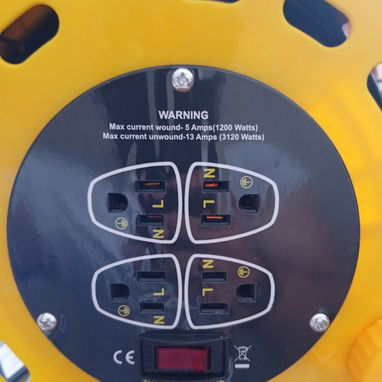 CARRETE DE EXTENSIÓN SAFEGUARD DE 25M CON 4 TOMAS - 3/4