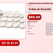JUEGO DE VAJILLA DE PORCELANA VPT-0153 - Img 56216019