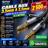 CABLE AUXILIAR 3.5mm A 3.5mm – 0.5 METROS - Img 57792194