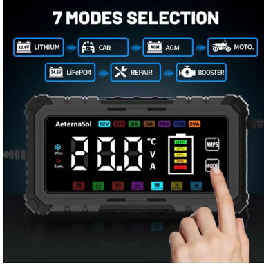 Cargador Inteligente de bateria 12 v y 24 v 20 amperes - 2/2