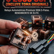RELAYS DE ALTO CONSUMO DE 5 PATAS Y 100 Ah con sus bases para instalaciones electricas en autos,motos ,para sus claxon , - Img 55803701