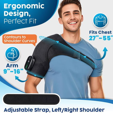 🔥 Almohadilla térmica inalámbrica para hombros WoloyHeatie con masaje - 2/9