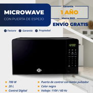 Microondas con puerta de espejo, microwave, micro, garantía de 1 año, con factura, somos mipyme - Img 55971431