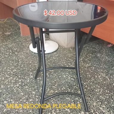 MESA REDONDA PLEGABLE NEGRA - 2/2