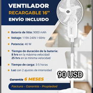 Ventilador Recargable de Pedestal Eko de 16" 90 usd Con mensajería Gratis - Img 55825230