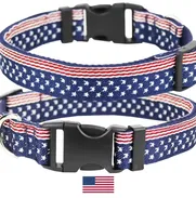 Collares de perro con bandera estadounidense, ajustable, collar básico de Estados Unidos, suave y cómodo para mascotas t - Img 50575741