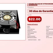 COCINA DE GAS DE VITROCERÁMICA 1 QUEMADOR . - Img 57101813