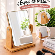 Espejo pequeño con base de madera para mesa (lo) - Img 57706135