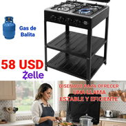 Cocina de 4 quemadores con estantes - Img 56480742