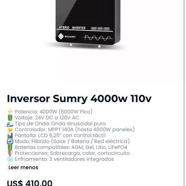 VENTA DE PANELAES Y BATERÍAS - 2/3
