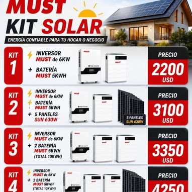 Kits de inversores solares y baterías MUST mas paneles - Img 123555649