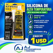 Silicona de alta temperatura negra 85 g . Damos factura, aceptamos transferencia. Mensajeria por costo adicional. - Img 48694961