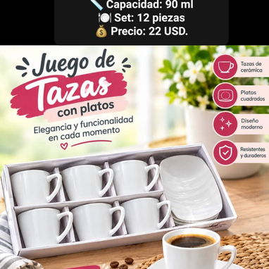 Juegos de tazas y jarras para café, varios modelos. - 3/9