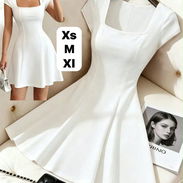 Vestido blanco elegante, femenino y coqueto. Tallas pequeñas y grandes XS, M y XL - Img 56707415