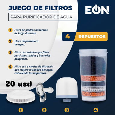 Filtro de agua de carbón activado. Nuevo con garantía - Img 113001755