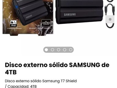 Disco externo 4TB SAMSUNG* Disco solido externo 4TB/ Disco externo Samsung T7 Shield resistente caida/ Disco externo NEW - Img main-image