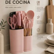 Set de silicona para cocina rosado(CVV) - Img 56320060