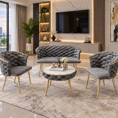 📢 Juegos de muebles modernos, para sala con cuatro piezas incluida. Importados - 2/2